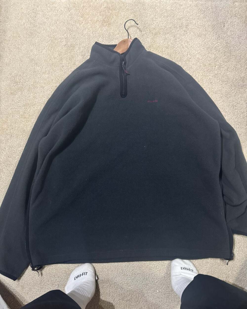 Vintage Nike Y2K Black Fleece Quarter-Zip Pullover Sweatshirt